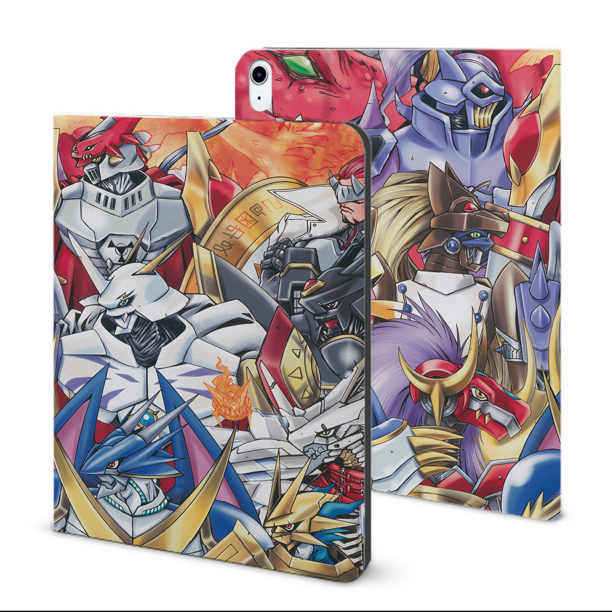 （画像用） Digimon デジタルモンスター/デジモン IPad ケース ブック型 PUレザー TPU 耐衝撃 軽量 薄型 ペン収納なし 全面保護 IPad 各モデル対応